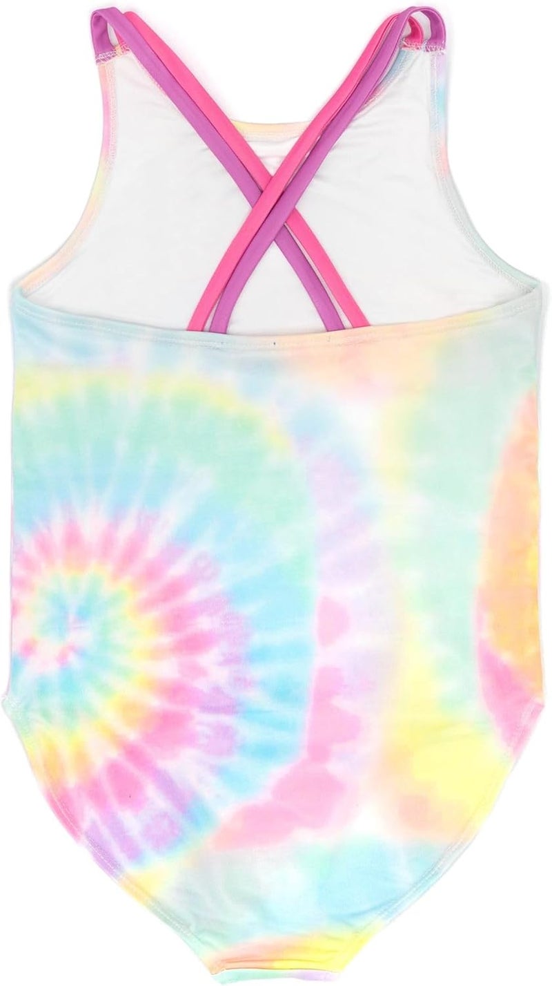 Barbie Swimsuit Girls Kids Doll Logo Tie Dye Swimming Costume - Image 4